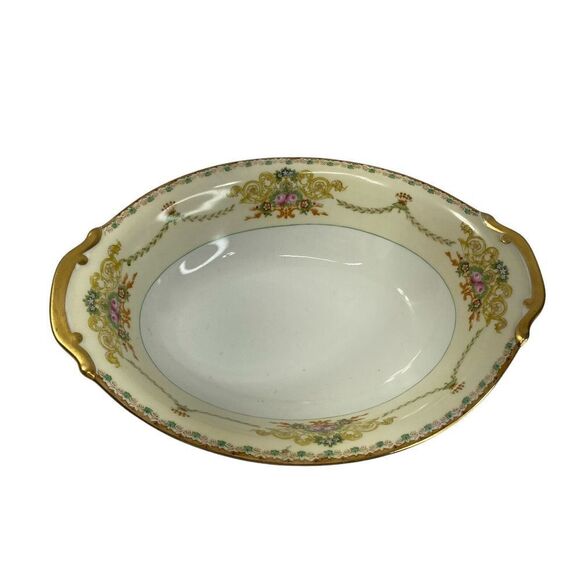 Vintage Meito China Celeste 11" Oval Vegetable Serving Bowl‎ Porcelain Floral - Picture 1 of 11